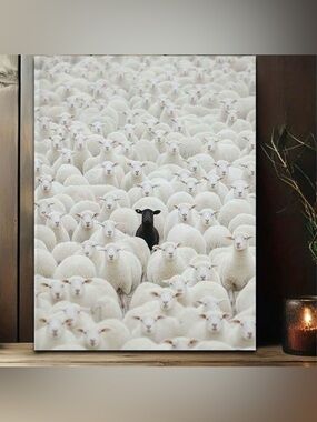 20”x28” CANVAS PRINT BLACK SHEEP 🐑